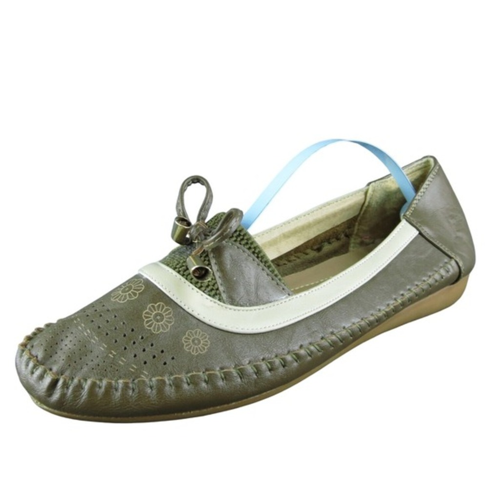 M. Nicole By Figlia Women Flat Shoes‎ Size 38 Medium Brown Leather Slip On